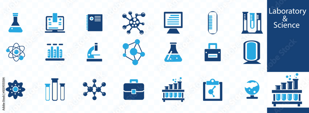 Science icon set. Containing biology, laboratory, experiment, scientist, research, physics, chemistry and more icons. Science education symbol. Vector illustration Science icon set. Containing biology, laboratory, experiment, scientist, research, physics, chemistry and more icons. Science education symbol. Vector illustration
