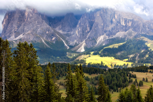 Langkofel Sassolungo Dolomites mountains, Italy photo