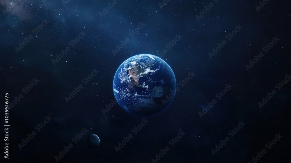 Fototapeta premium Stunning view of the earth and moon from space