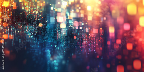 Wallpaper Mural Abstract Glowing City Lights in Blue and Orange Torontodigital.ca