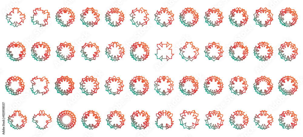 Gradient color mandala icon set Gradient color mandala icon set