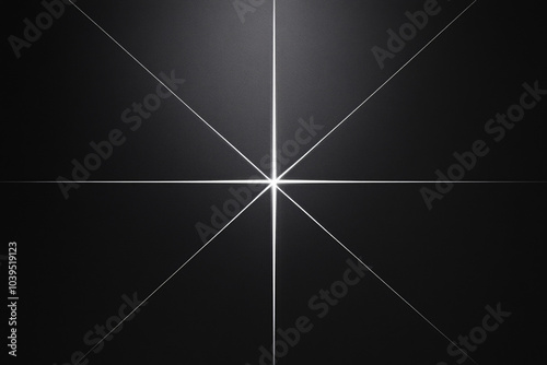 A sleek black design with thin white intersecting lines, forming a symmetrical starburst pattern at the center, giving a modern, futuristic, and minimalistic aesthetic