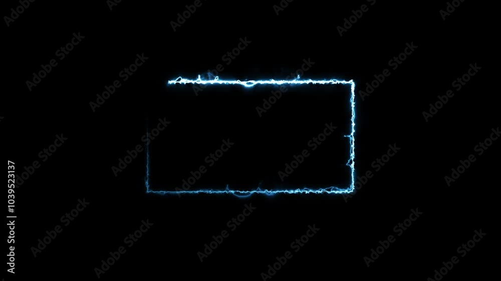 Neon frame, rectangular frame neon line