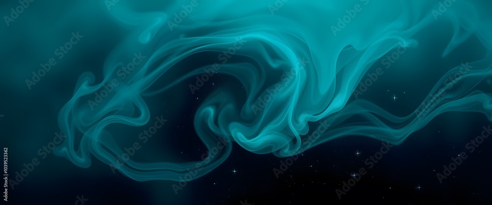 Obraz premium Teal and Cyan Galaxy Smoke Swirl Background