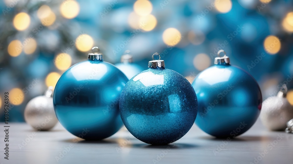 Blue and Silver Christmas Ball Ornament Greeting Card Blue and Silver Christmas Ball Ornament Greeting Card
