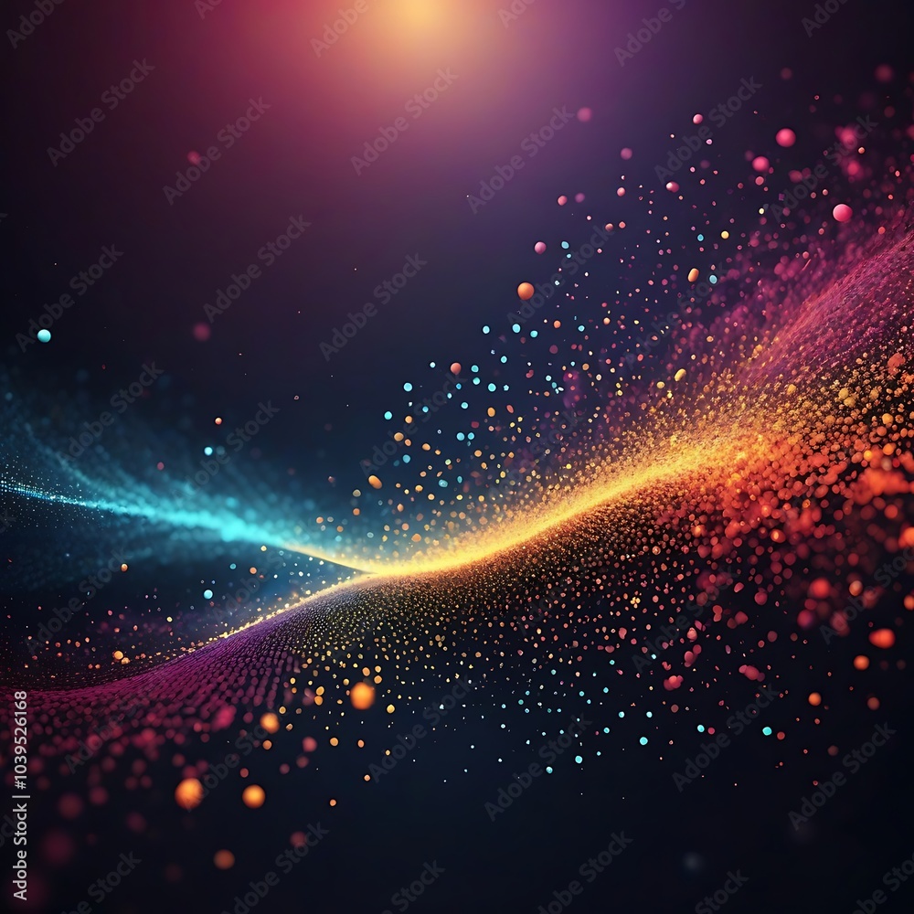 Fototapeta premium Abstract Particle Colorful Technology Background, Wallpaper. Ai Generated