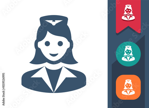 Stewardess, Flight Attendant Icon