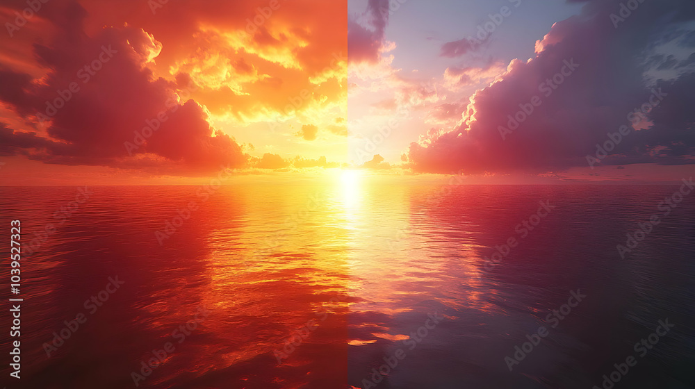 Sunset over the Ocean - Digital Illustration Sunset over the Ocean - Digital Illustration