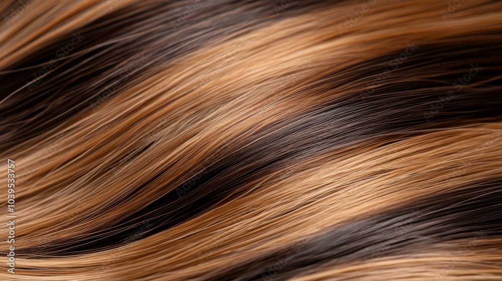 A close-up of hair with brown and black streaks at the ends A close-up of hair with brown and black streaks at the ends