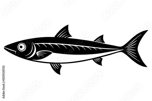 Creative Cute Fish line art vector design with a white background 