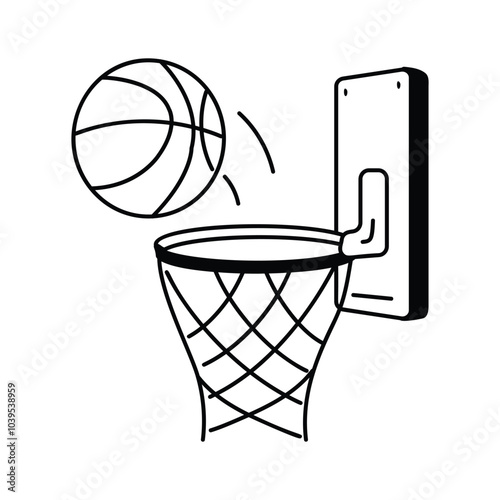 Basketball hoop, basketball net, ready for premium download