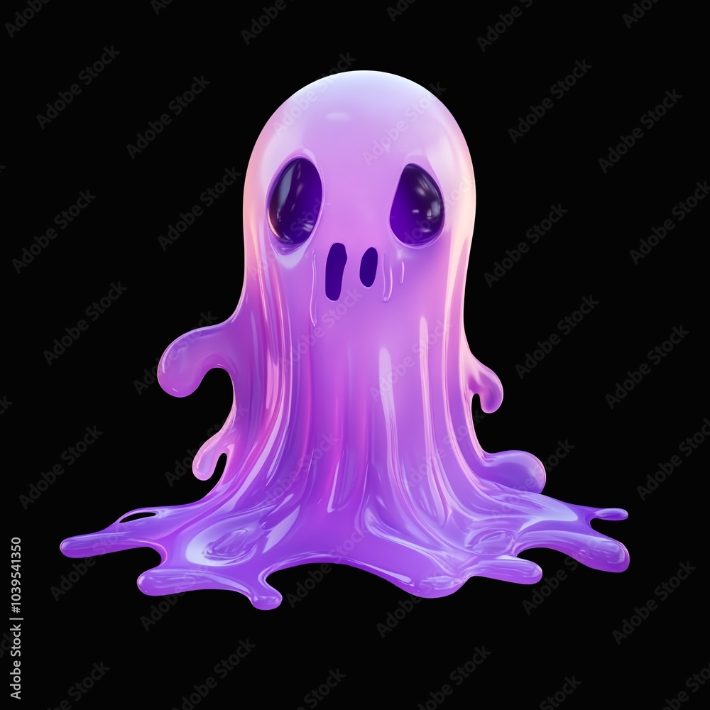 Creepy Neon ghost. Creepy neon ghost on dark background. Halloween mascot. AI generated. Creepy Neon ghost. Creepy neon ghost on dark background. Halloween mascot. AI generated.