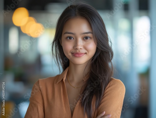 Free Download Young cambodian businesswoman smiling at the office - GFXLoad