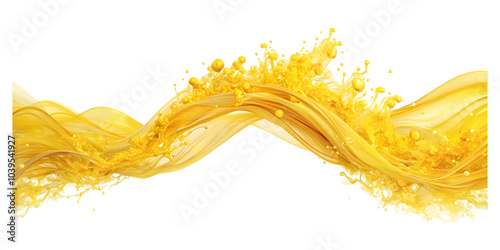 abstract yellow wave curve lines designs on white background