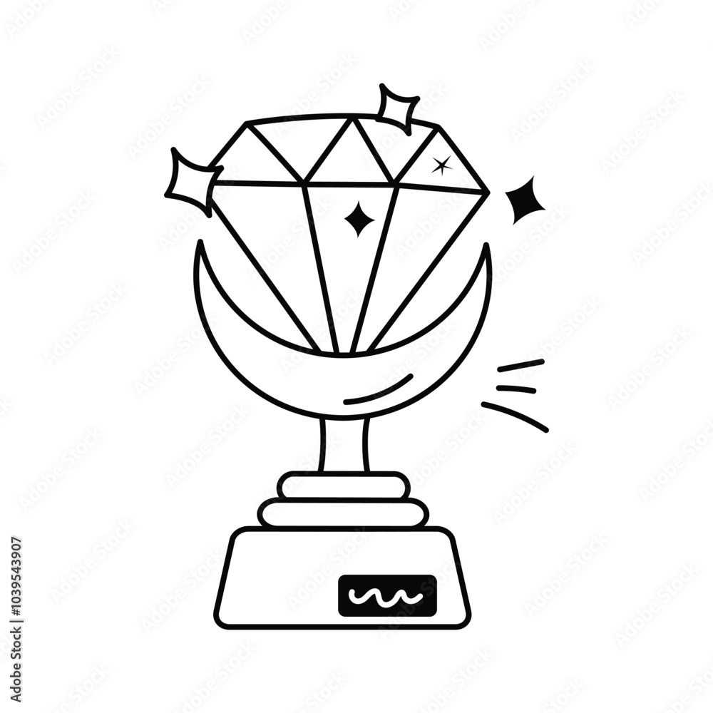 Get this creative icon of diamond trophy in modern style Get this creative icon of diamond trophy in modern style