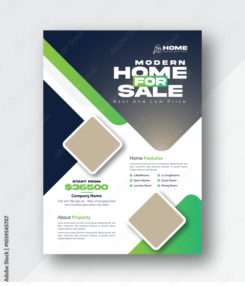 a brochure for sale with a house sale sign