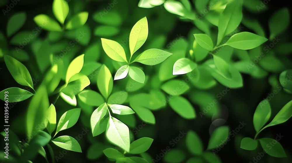 A tight shot of a lush, green plant with ample light penetrating its upper leaves A tight shot of a lush, green plant with ample light penetrating its upper leaves