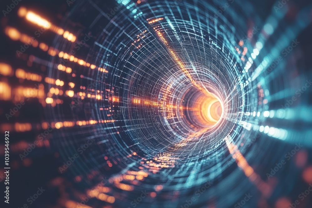Obraz premium Data Tunnel - Accelerating Data Transfer in the Digital Realm