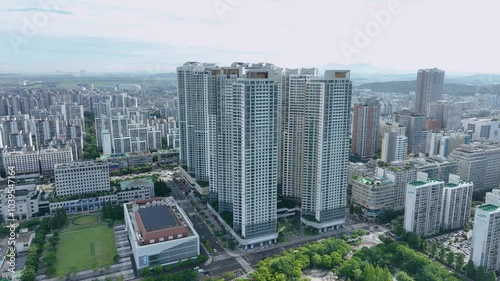 apartment complex in Bucheon City that was shot by aerial photo