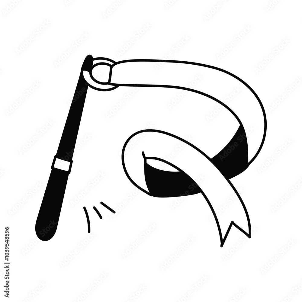 Fototapeta premium Gymnastics ribbon vector, rhythmic gymnastics performances and competitions