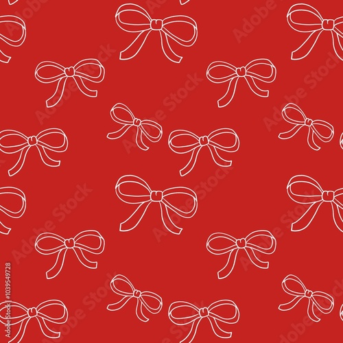 Christmas seamless pattern with red background