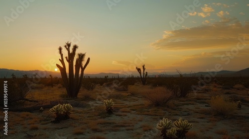 Sunset Over the Mojave Desert