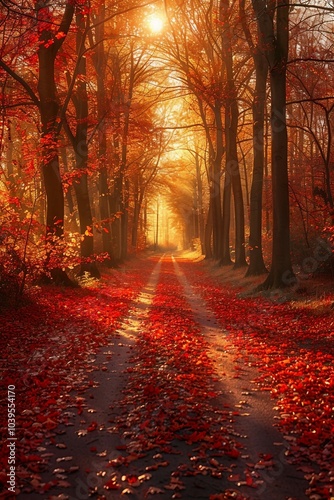 the sun is shining through the trees in the forest