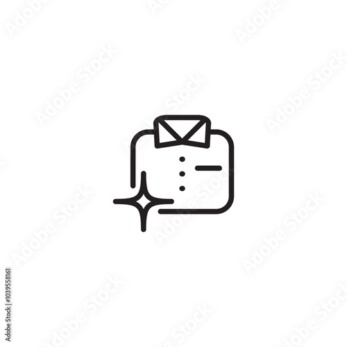 Icon of a shirt with a star, symbolizing cleanliness. This icon represents the feeling of freshness and confidence that comes with wearing clean clothes, symbolizing a well-groomed and put-together in