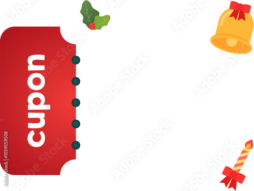 Christmas coupon illustration. Christmas event, event, discount, coupon illustration.