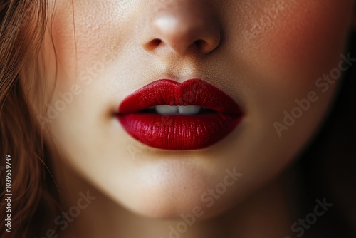 Beautiful lips of a young woman, Generative AI