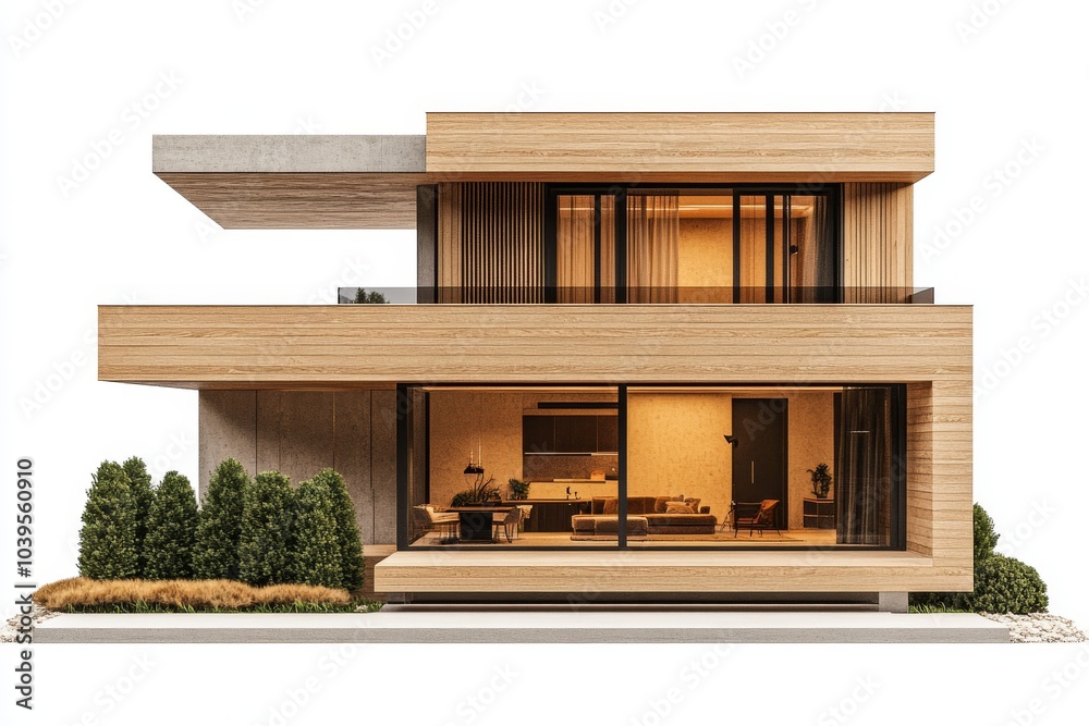 Digital rendering of a contemporary eco friendly house in a lush green setting symbolizing sustainable architecture nature driven design and modern living Digital rendering of a contemporary eco friendly house in a lush green setting symbolizing sustainable architecture nature driven design and modern living