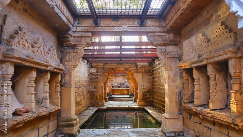 Minal Devi Vav or Stepwell, dating back to the 12th century, Virpur, Rajkot, Gujarat, India. photo