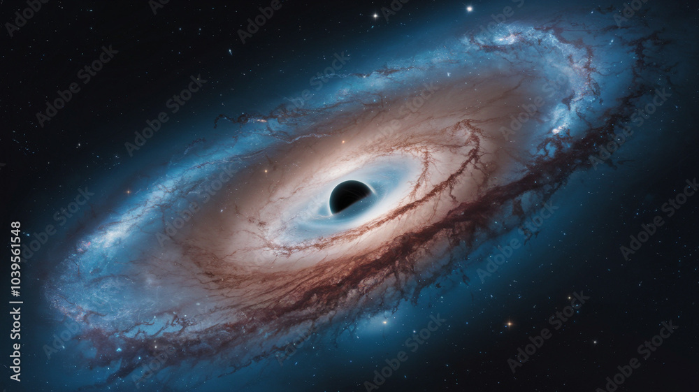 Fototapeta premium Black Hole Accretion Disk Galaxy Space