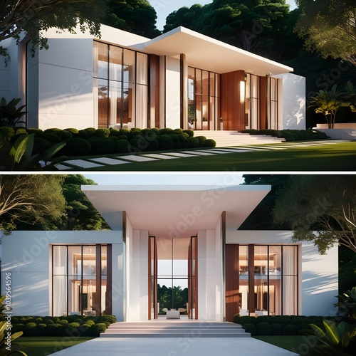 modern house with a balcony