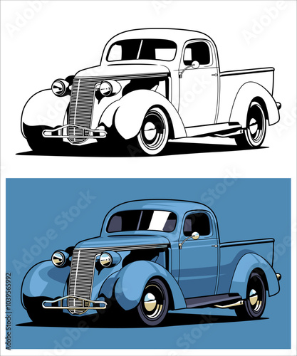 Custom Culture Hotrod Car Illustration 07 