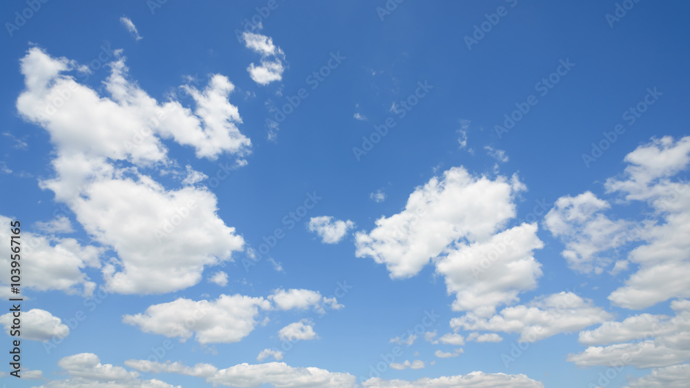 Fototapeta premium beautiful blue sky with soft white clouds for abstract background