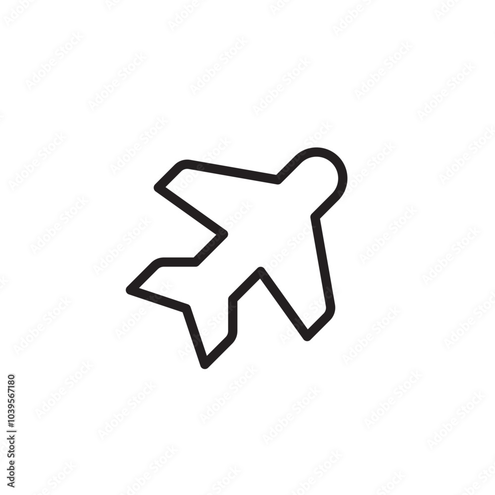 Airplane mode icon Flat line illustration Airplane mode icon Flat line illustration