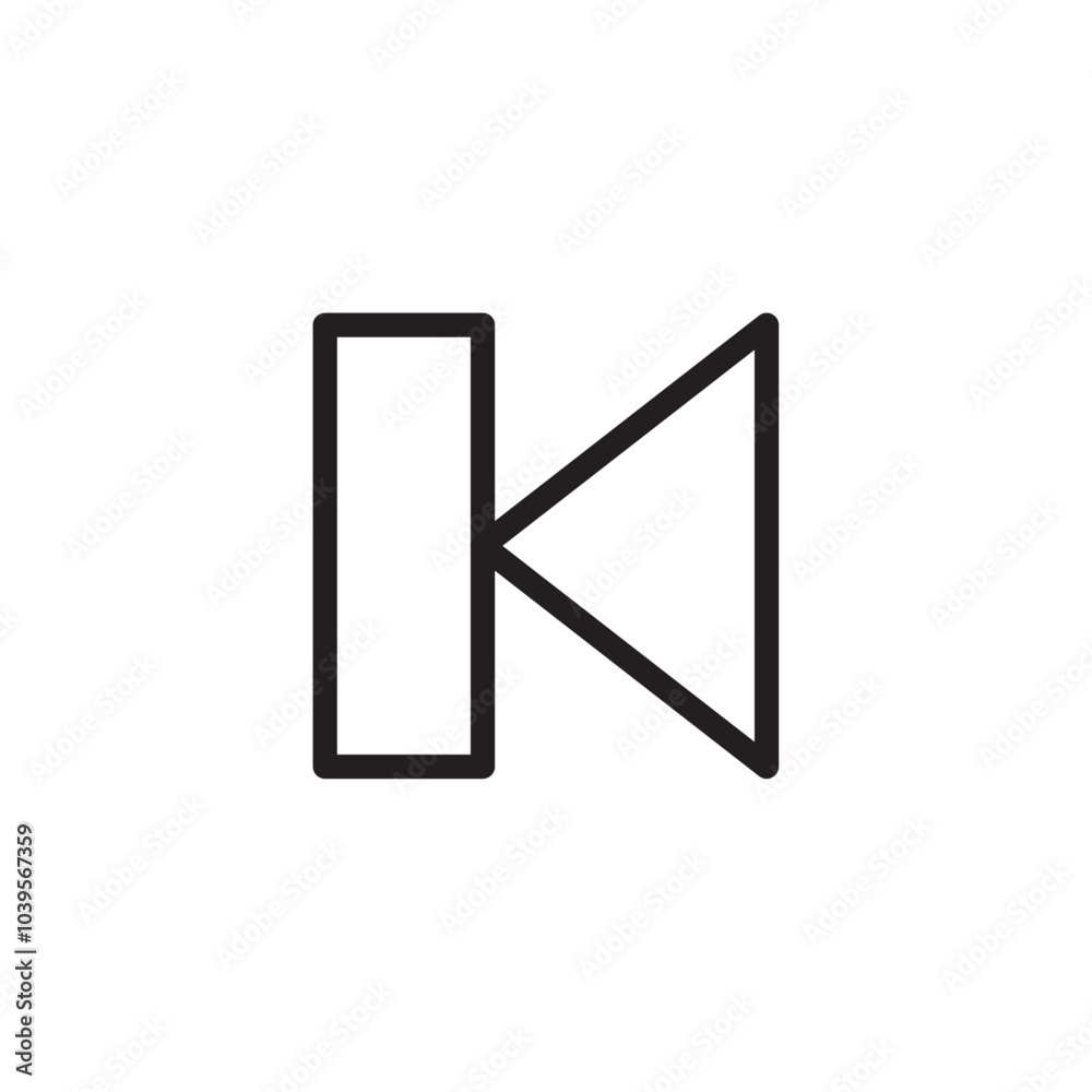 Back icon Flat line illustration Back icon Flat line illustration