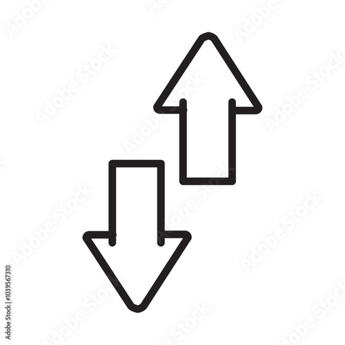 Arrows up and down icon Flat line illustration