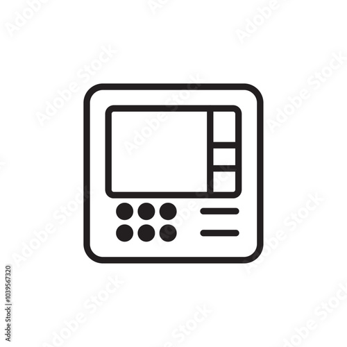 Atm icon Flat line illustration