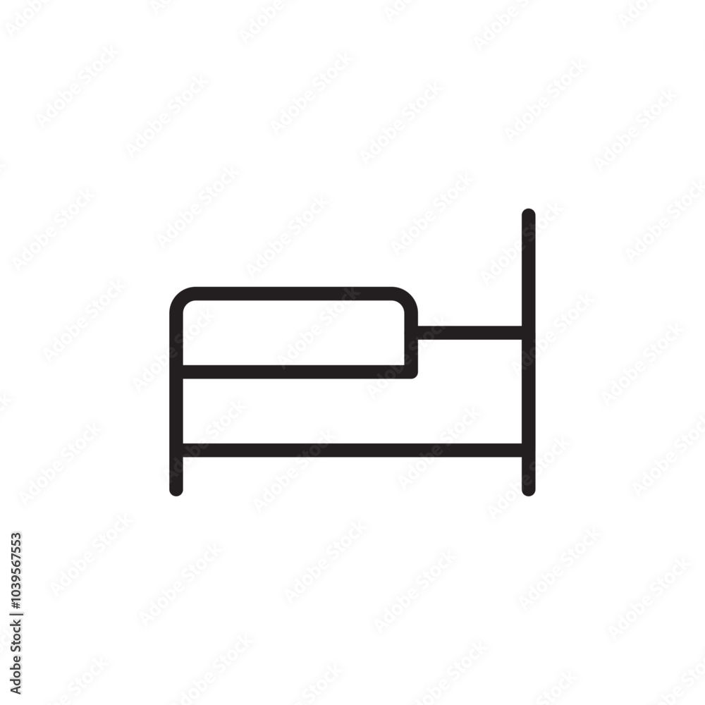 Bedroom icon Flat line illustration Bedroom icon Flat line illustration