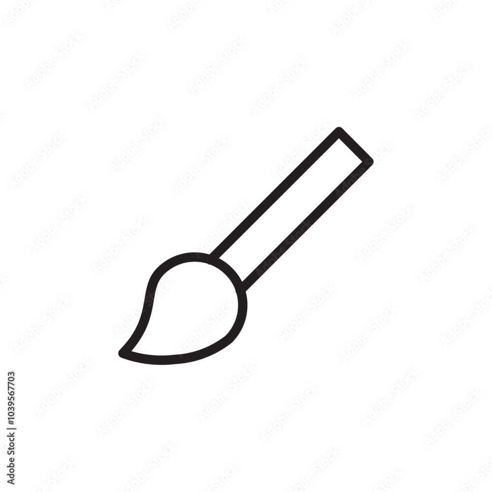 Brush icon Flat line illustration Brush icon Flat line illustration