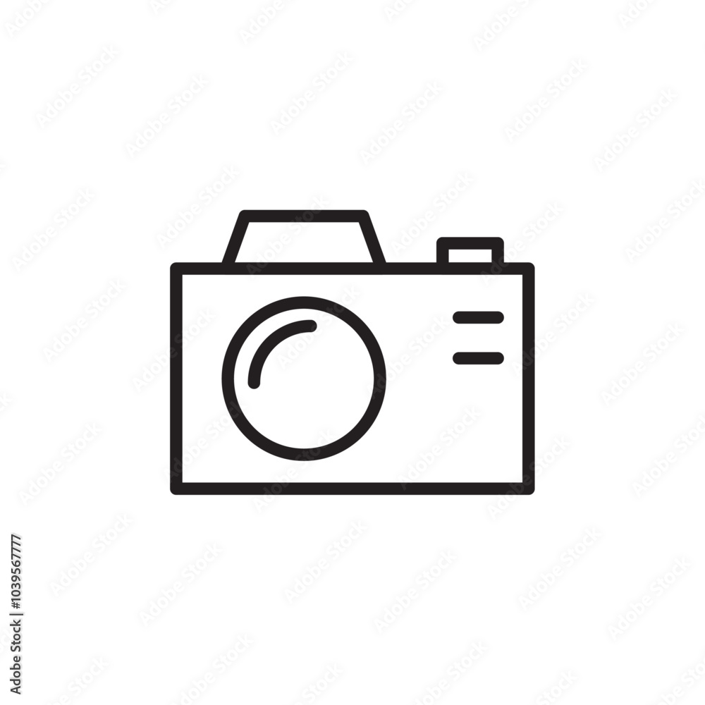 Camera icon Flat line illustration