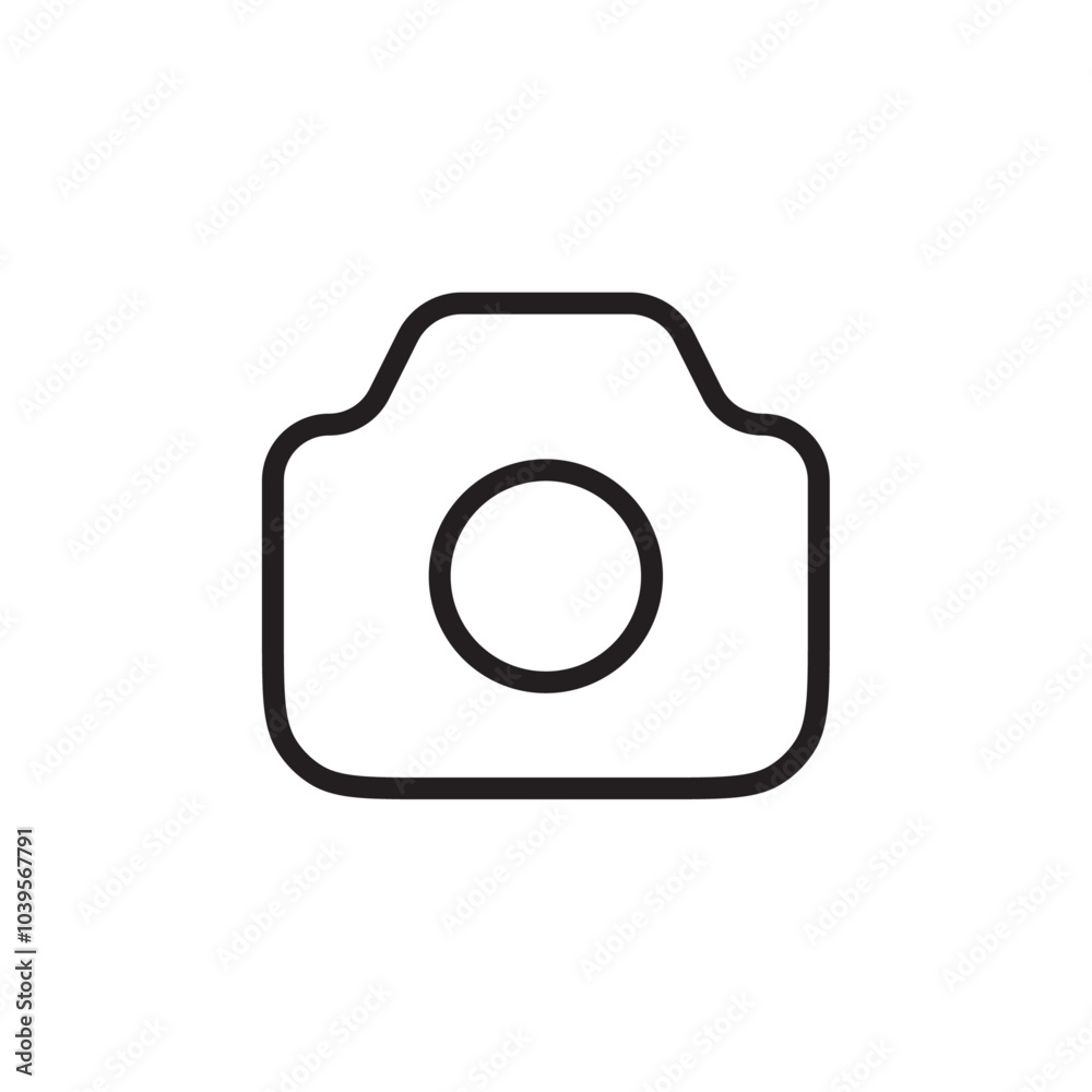 Camera icon Flat line illustration Camera icon Flat line illustration