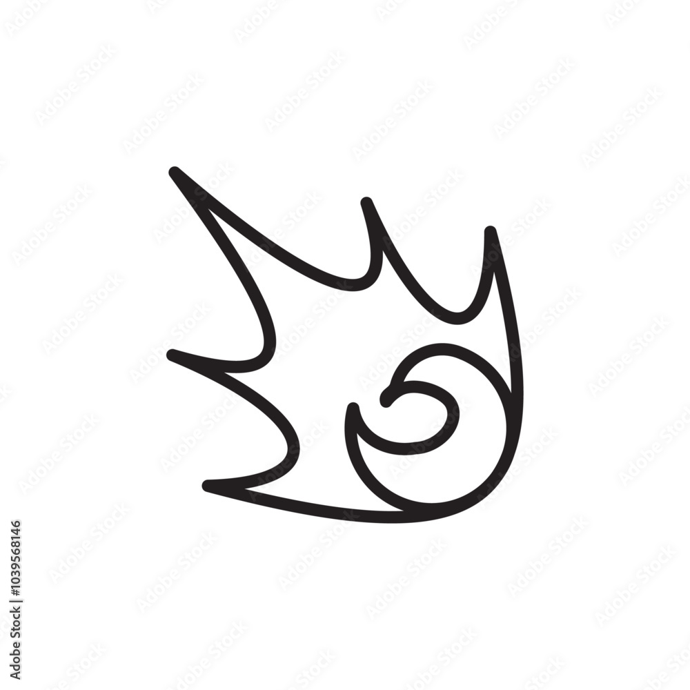 Naklejka premium Comet icon Flat line illustration