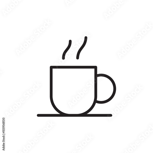 Coffee icon Flat line illustration