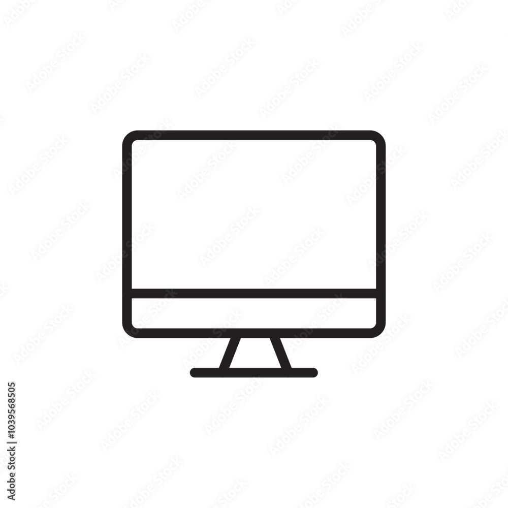 Desktop icon Flat line illustration Desktop icon Flat line illustration