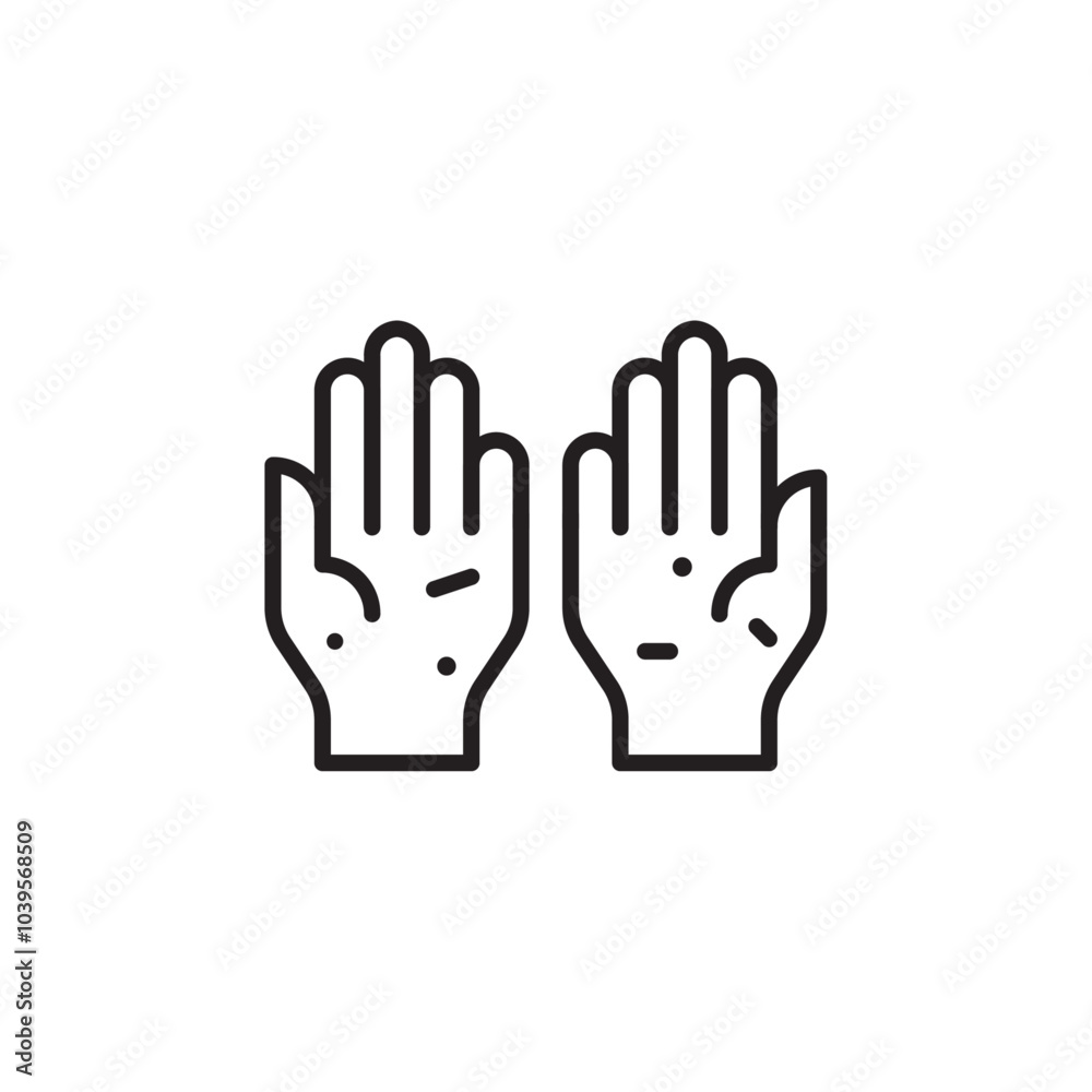 Dirty hands icon Flat line illustration Dirty hands icon Flat line illustration