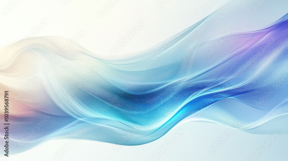 Fototapeta premium A captivating blend of fluid, colorful waves with radiant light effects and smooth gradients, elegant and fluid