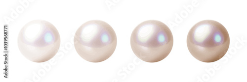 A set of four beautiful, pearl-like spheres with a luxurious glossy finish.

